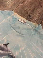 VINTAGE Liquid Blue Ocean Shirt XL Tie Dye All Over Print Nature Dolphin 1990