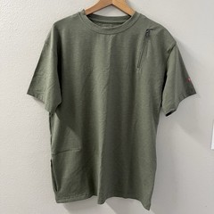ScotteVest TEC TShirt Travel Mens M Green Performance Zip Pockets Bamboo/Cotton