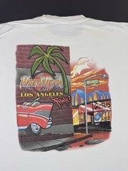 Rare Vintage 90s Hard Rock Cafe Los Angeles Melrose Band Music Art XL Promo Tee