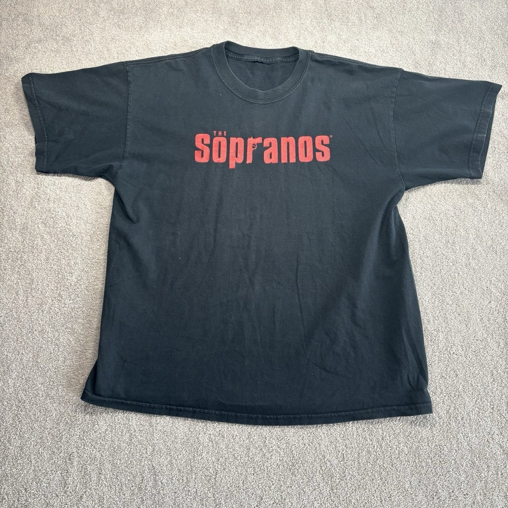 The Sopranos Y2K T Shirt Black Red HBO Merchandise Men’s Size XL Vintage
