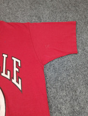 Vintage 80s Louisville University Mascot Logo T Shirt Mens Size Medium Red 1987