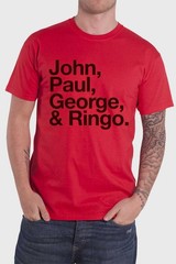 The Beatles John Paul George and Ringo logo Official Mens New T Shirt