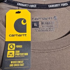 CARHARTT FAST DRY Shirt Mens XL Brown FORCE WORK Stretch Relaxed Fit Sun NWT
