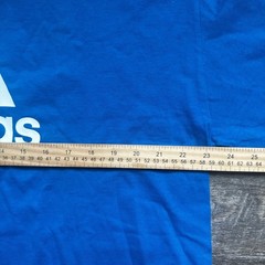 Adidas Essentials Badge of Sport BIG LOGO TEE Mens Large Blue White NEW