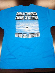 Rutan VariEze 50th Anniversary T-Shirt – All Sizes S, M, L, XL, XXL – Blue Comme