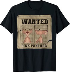 The Pink Panther Wanted T-Shirt Cartoon Tee Shirt Men’s All Size S To 4XL