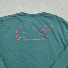 Vineyard Vines T-Shirt Mens 2XL Green Applique Whale Long Sleeve 1V019889 XXL
