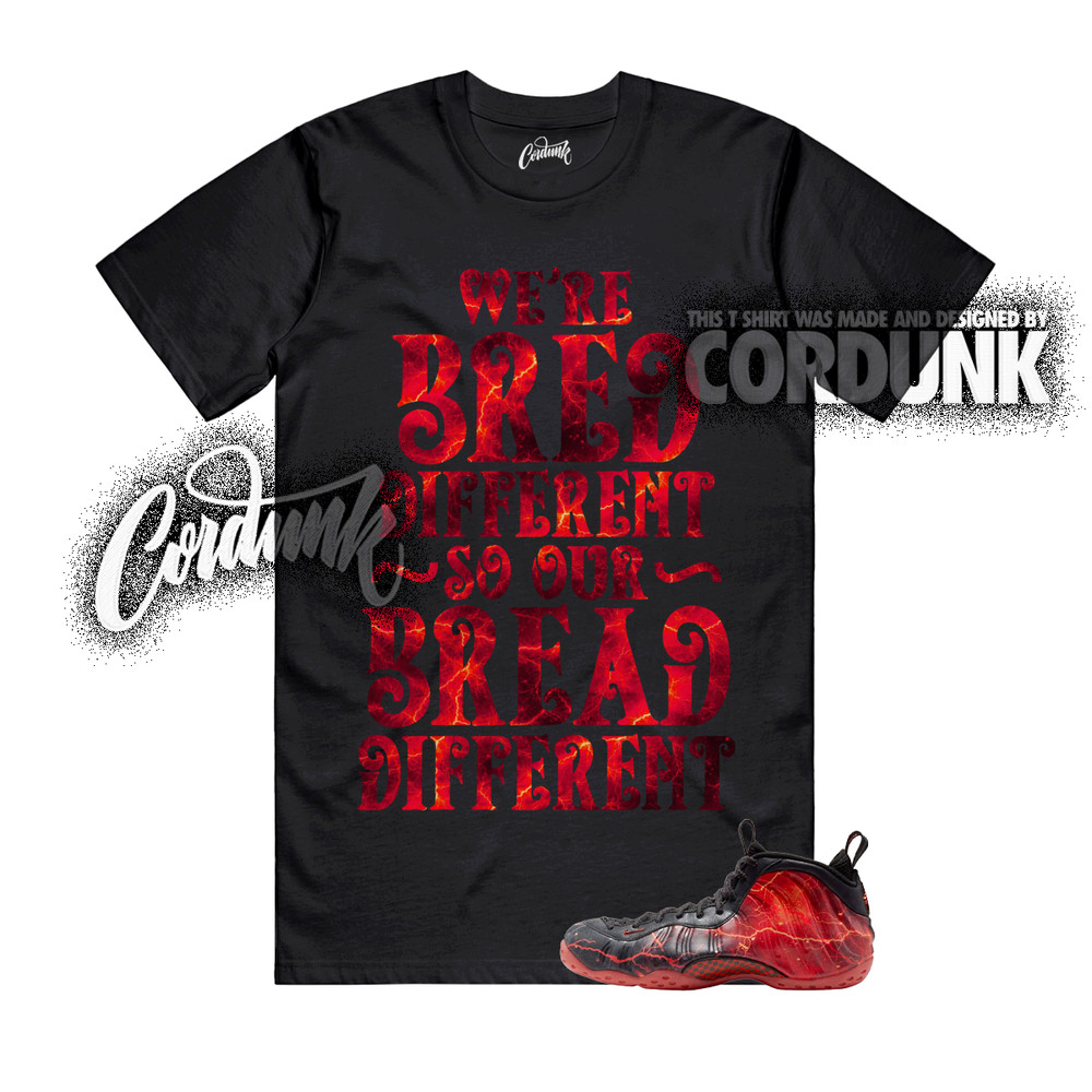 Foamposite One Stranger Black Bright Crimson Stormy Air T Shirt Match BREAD