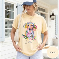 Personalized Dachshund Shirt Custom Wiener Dog Portrait Tee Gift