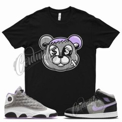 STITCH T Shirt for J1 1 Mid SE GS Houndstooth Lilac Silver Plaid Violet 13