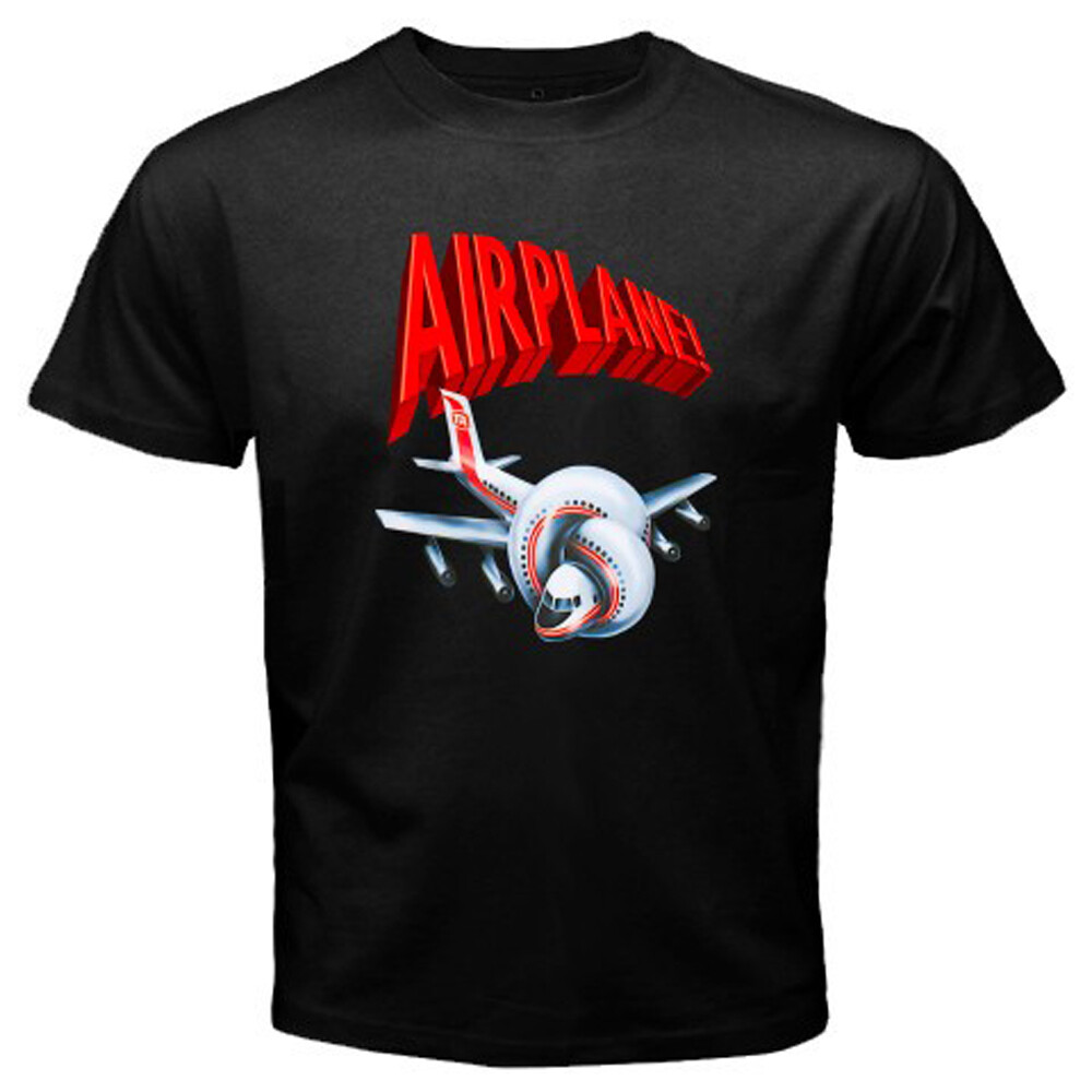 Airplane Movie Logo Men’s Black T-Shirt Size S-5XL