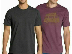 EDDIE BAUER MEN’S GRAPHIC/SOLID “BORN TO ROAM” -SHIRT(BURGANDY/GRAY XX-LARGE)NWT