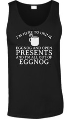 Eggnog Presents Funny Christmas Winter Xmas Party Drinking Candy Cane Mens Tank