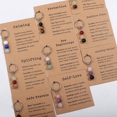 Drogomen Positive Vibes Keychain for Women, Natural Gemstone Healing Crystal …