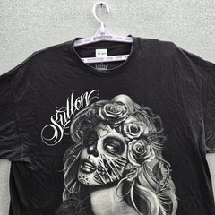 Sullen Men Shirt 2XL Black Graphic Sugar Skull Tee Print