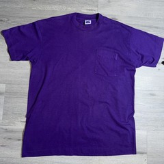 VTG BVD Purple shirt Single stitch Blank Pocket Size X Large 90s