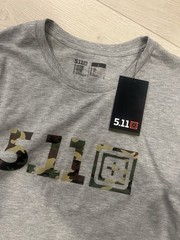 5.11 Tactical Long Sleeve Tshirt Tee T Shirt Mens Size Large Woodland Camo Logo