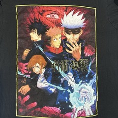 Jujutsu Kaisen T-Shirt Men S And M Black Graphic Print 100% CrunchyRoll Anime