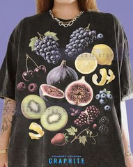 Fresh Fruit Fig Grape Lemon Kiwi Healthy Food Produce Comfort Tee