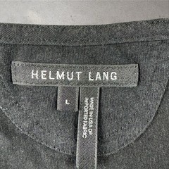 Helmut Lang Logo Oversized T-Shirt Black White Striped Spell Out Sz L