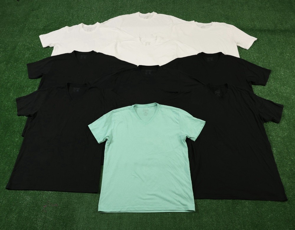 Lot Of 10 Fresh Clean Tees Short Sleeve T-shirts sz Large Tall S109