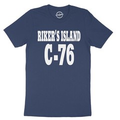 Men’s Urban Hip Hop Streetwear Design Graphic T-Shirt Riker’s Island C-76