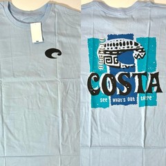 NWT Costa Del Mar M Blue Tiki Island See What’s Out There Surf Beach Shirt