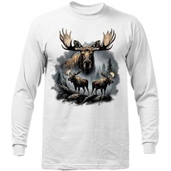 Bull Moose Wilderness Forest Wildlife Nature Long Sleeve T-Shirt