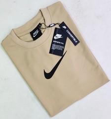 Nike Men’s Beige Synthetic Logo Crew Neck Short Sleeve T-Shirt Size L