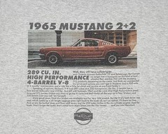 New Retro Hobby 1965 Mustang 2+2 Vintage Ad Men’s T-Shirt, Various Sizes