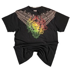 Shaka Active Shirt Mens Large Lion Rasta Double Sided Graphic Y2K