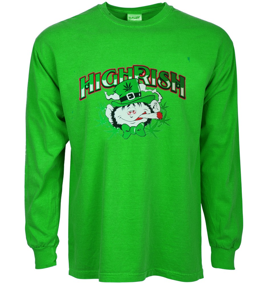 Funny st patricks day shirt weed pot 420 tee for men green pattys day bar crawl