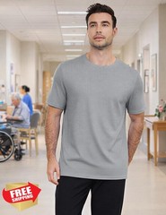 Mens Chemo Port Shirt Dual Side Zippers Dialysis Adaptive Clothing