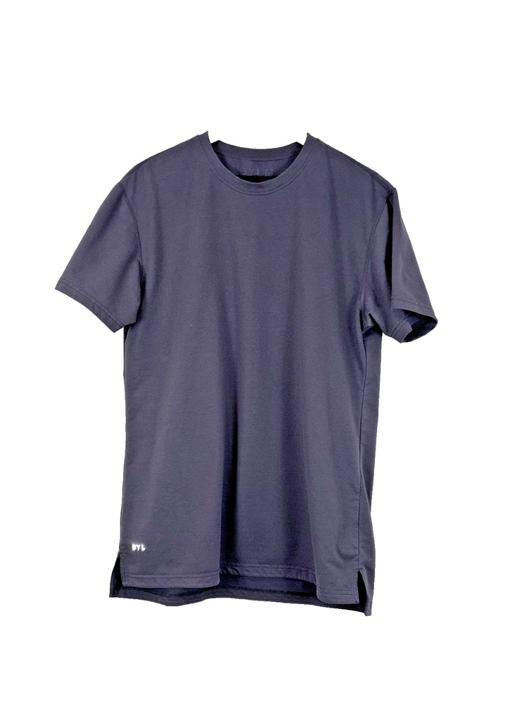 BYLT Premium Basics Men’s T-Shirt Large L Dark Grey Basic Crew Split Hem Tee
