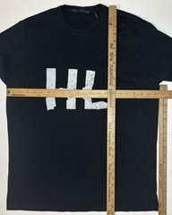 Helmut Lang Crinkle Crumple Logo Tee Shirt Black Men’s Large 100% Cotton