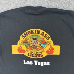 Vintage Gildan L Black Smokin Ass Cigars Hawaii Las Vegas Fine Leaf Tobacco Tee