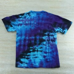 Led Zeppelin Shirt Mens Small Blue Tie Dyed Cotton Liquid Blue Page Plant