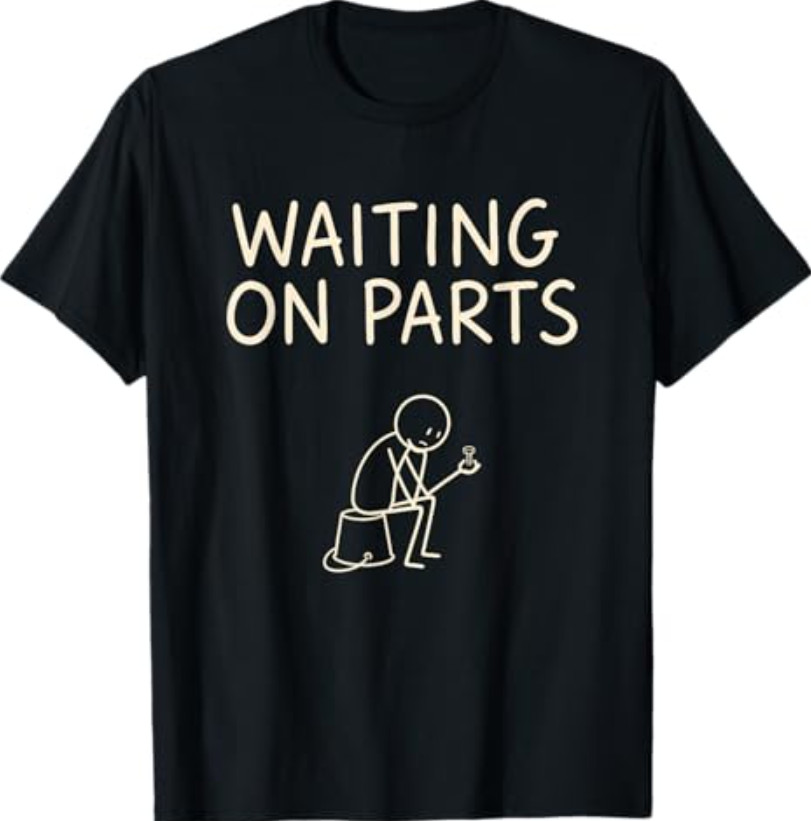 Mechanic Men Auto Repair Waiting on Parts Car Technician T-Shirt