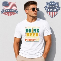 I Just Want To Drink Beer And Pet My Dog Graphic T-Shirt Funny