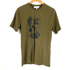 Seasalt Midwatch T-Shirt Small Mens Olive Green Vegetables Print Organic Cotton