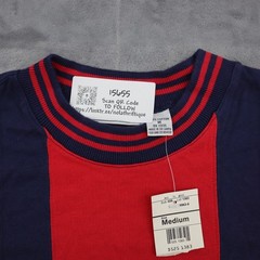 Weekends Shirt Mens M Blue Three Stripe Short Sleeve Crew Neck Casual Top