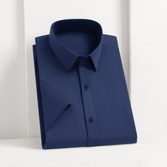 New Men’s Business Casual Solid Color Short Sleeved Shirt for Summer Fashion No