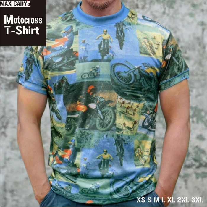 MAX CADY MOTOCROSS shirt blue short sleeve MOTO-T size S~3XL new from japan