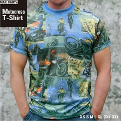 MAX CADY MOTOCROSS shirt blue short sleeve MOTO-T size S~3XL new from japan