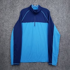 Tommy Bahama 1/4 Zip Shirt Mens XL Blue Two Tone Mock Neck Pullover Activewear