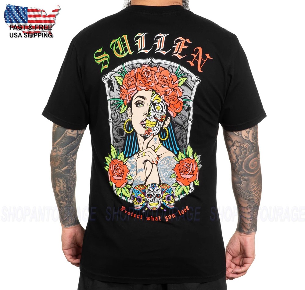 Sullen Art Collective Sugar Skull Premium SCM6511 Short Sleeve T-shirt For Men