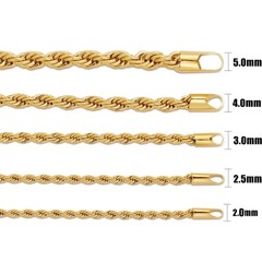 18K Gold Plated Necklace for Men, 2.5mm Mens Chain Necklace, 18K Gold Plated …