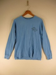 Hanes ComfortWash T-Shirt Mens M Cape Cod Striped Bass Long Sleeve Graphic Blue