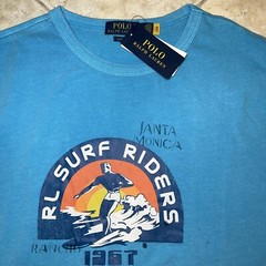 Polo Ralph Lauren RL Surf Riders Graphic T Shirt Mens L Classic Fit Blue NWT