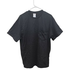 5 PK Delta Magnum Weight Black Pocket T-Shirts Adult Large Preshrunk Cotton